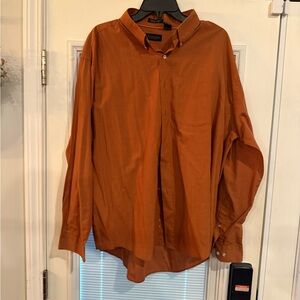 Van Heusen Men's Orange Button-Down Dress Shirt